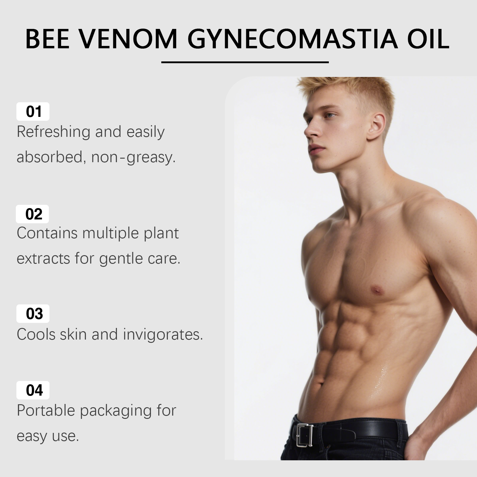 Bee Venom Gynecomastia Oil For - огляд і ціна Skincare China